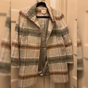 Ann Taylor Loft Petite Plaid Style Shaggy Coat